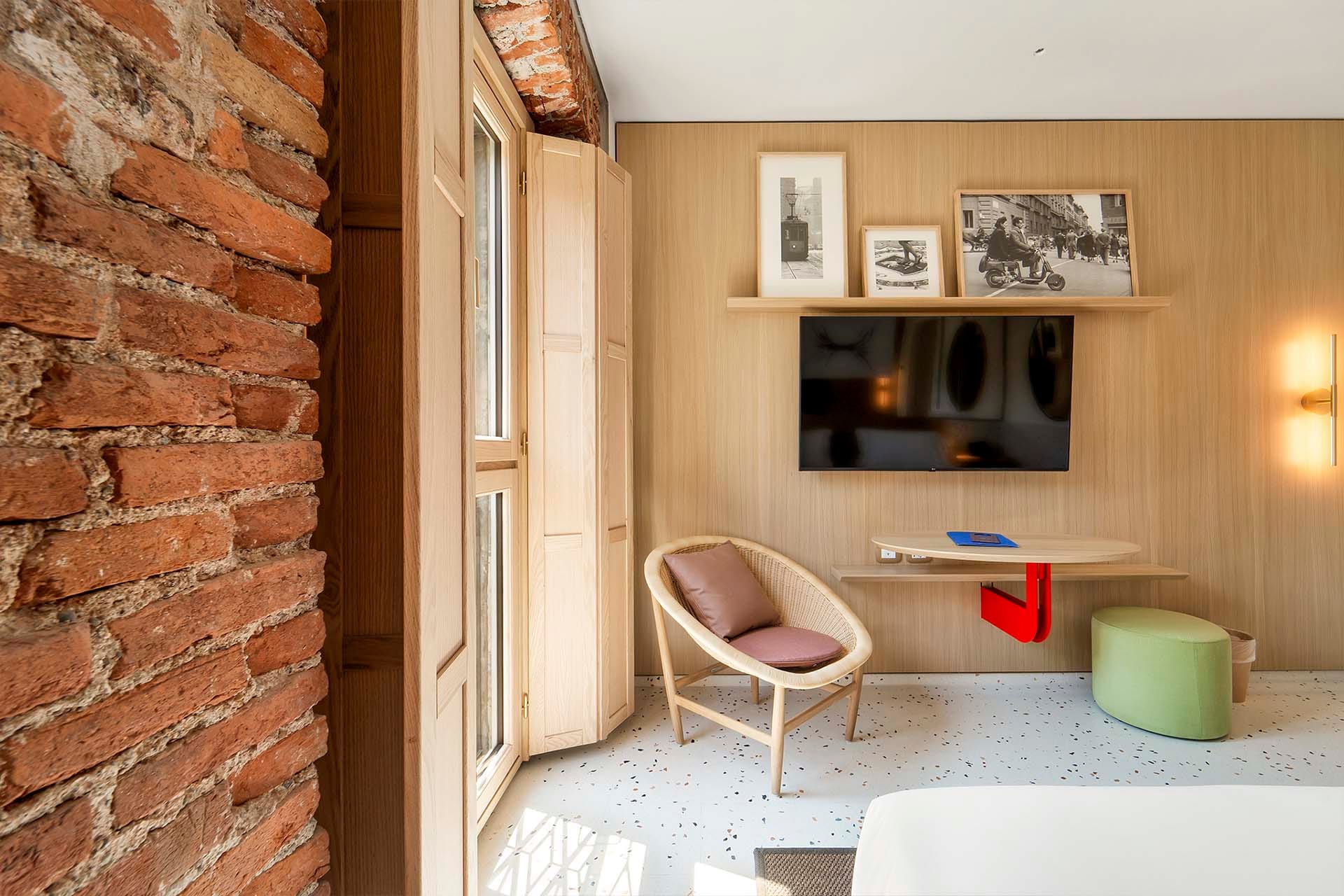 Detalle de Habitación Deluxe Twin con camas separadas del Hotel Milu en Milán