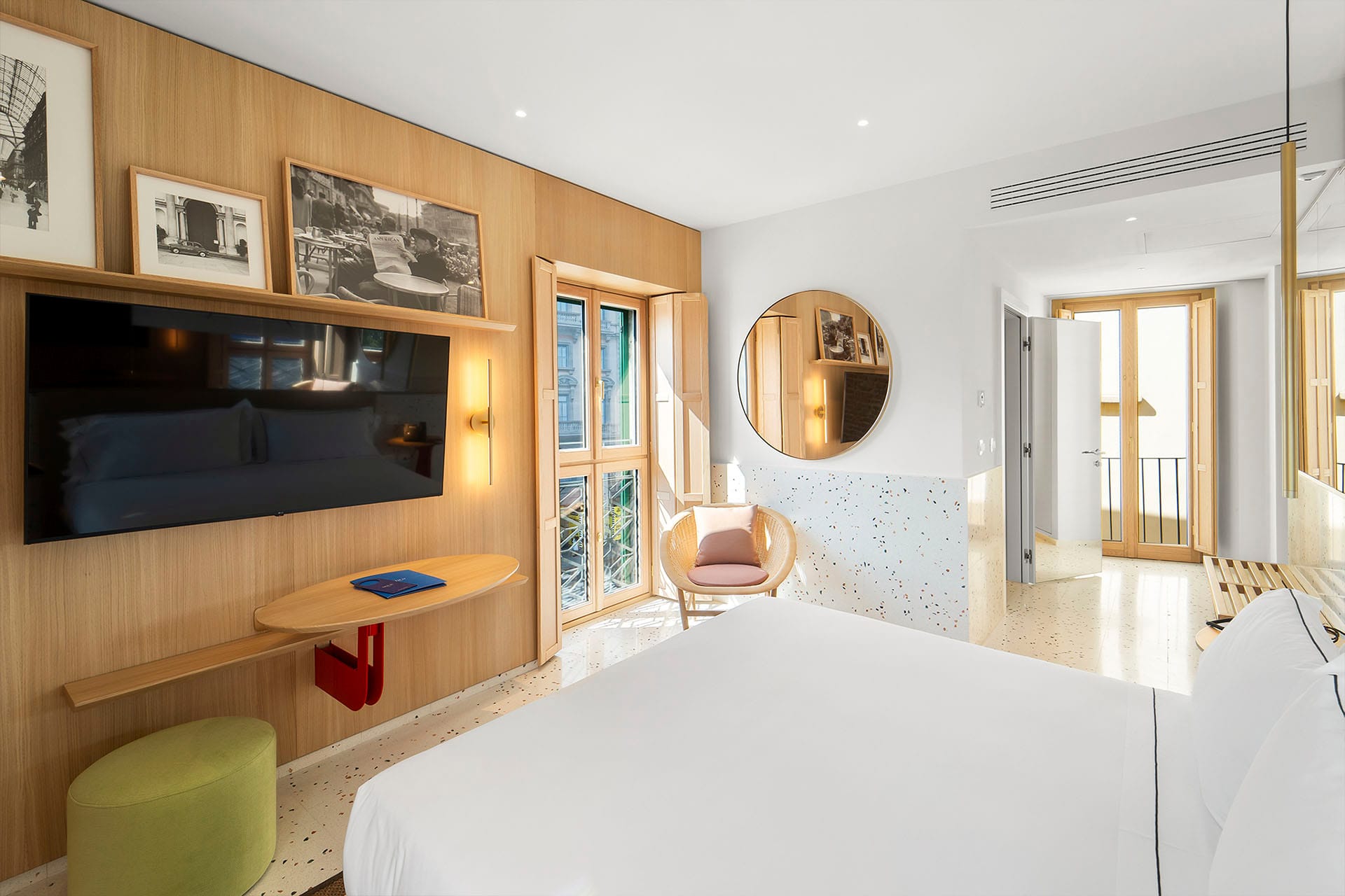 Detalle de Habitación Doble Comfort con cama de matrimonio del Hotel Milu en Milán