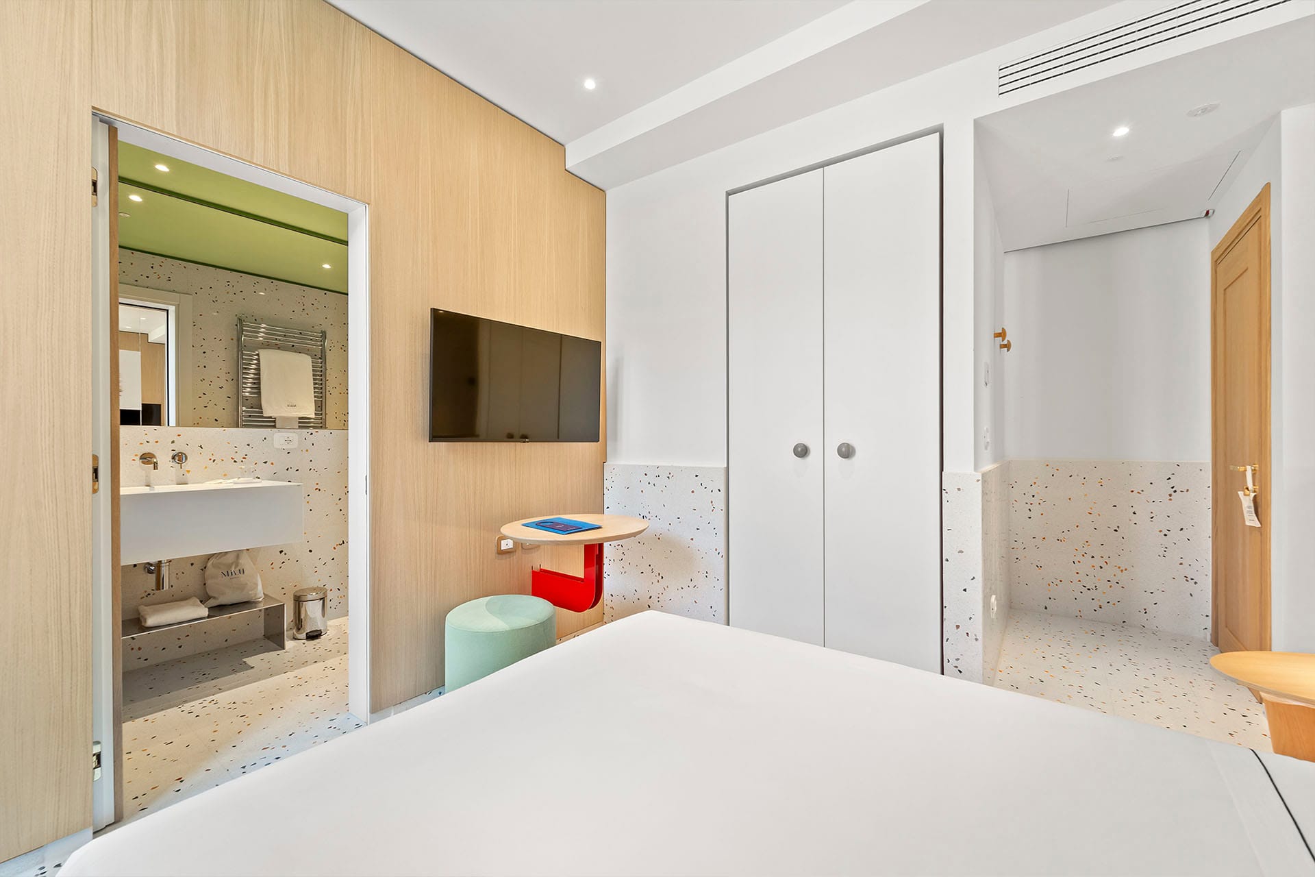 Detalle de la ducha de la Habitación Individual del Hotel Milu en Milán